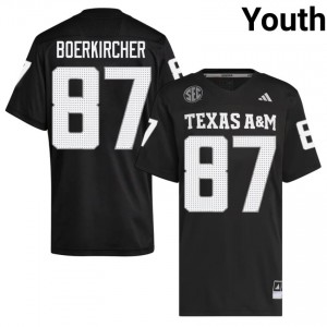 Aggies Black #87 Nate Boerkircher Youth Authentic SEC University Pro-Stitched Football Jersey 61870142
