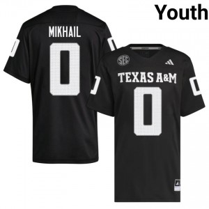 Aggies Black #0 Noah Mikhail Youth Authentic SEC High School Pro-Stitched Football Jersey 83752116