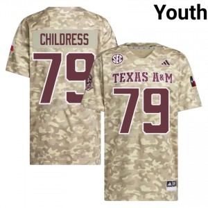 Ray Childress Youth Licensed #79 Texas A&M SEC Beige Football University High-Quality Jersey 16600298