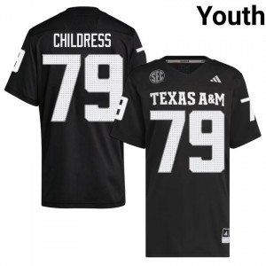 Black Ray Childress #79 12th Man Legacy Edition Football Youth NCAA Durable-Stitched SEC Jersey 46109450