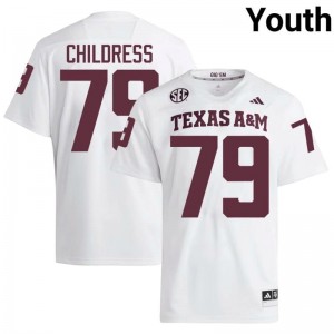 Youth Ray Childress Aggies Pride #79 White SEC Sewn Player Football Jersey 75699951