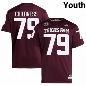 #79 Ray Childress Texas A&M SEC Football High School Embroidered Numbers Jersey (Youth, Maroon) 50937491