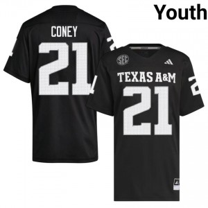 Youth Ray Coney Aggies Pride #21 Black SEC Sewn NCAA Football Jersey 39172551