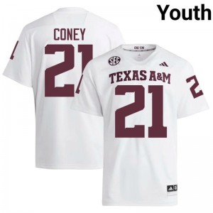 Genuine Ray Coney Texas A&M Aggies #21 White Youth Player SEC High-Performance Football Jersey 10526513