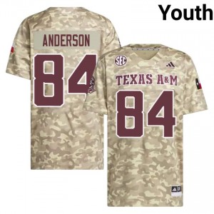 #84 Richie Anderson Texas A&M SEC Football NCAA Embroidered Numbers Jersey (Youth, Beige) 93709484
