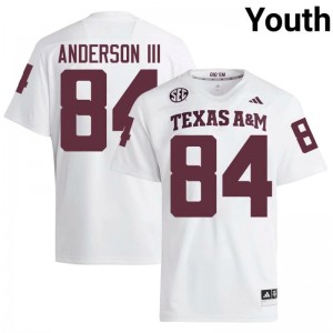#84 Richie Anderson III Texas A&M SEC Football Player Embroidered Numbers Jersey (Youth, White) 96517382
