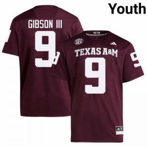 Aggies Maroon #9 Rickey Gibson III Youth Authentic SEC High School Pro-Stitched Football Jersey 55891079