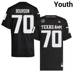 Black Robert Bourdon #70 12th Man Legacy Edition Football Youth NCAA Durable-Stitched SEC Jersey 13078026