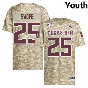 Ryan Swope Youth Licensed #25 Texas A&M SEC Beige Football Player High-Quality Jersey 22282001