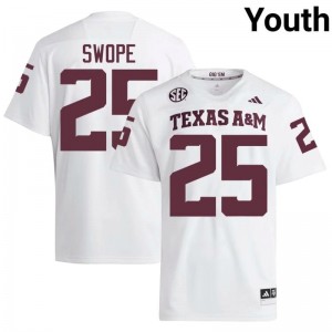 Youth Ryan Swope Aggies Pride #25 White SEC Sewn NCAA Football Jersey 73764423
