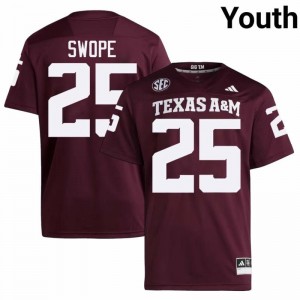 #25 Ryan Swope Texas A&M SEC Football College Embroidered Numbers Jersey (Youth, Maroon) 87930863