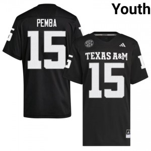 #15 Sam M'Pemba Texas A&M SEC Football Player Embroidered Numbers Jersey (Youth, Black) 24386757