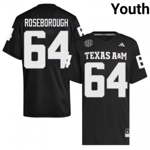 TAMU SEC #64 Sam Roseborough Youth Player Football Black Game Day Sewn Jersey 42004367
