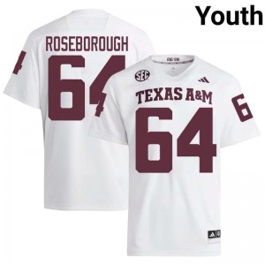 Aggies White #64 Sam Roseborough Youth Authentic SEC High School Pro-Stitched Football Jersey 42316417