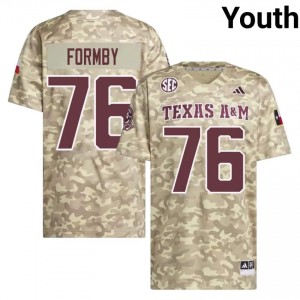 #76 Trovon Baugh Texas A&M SEC Football High School Embroidered Numbers Jersey (Youth, Beige) 59211372