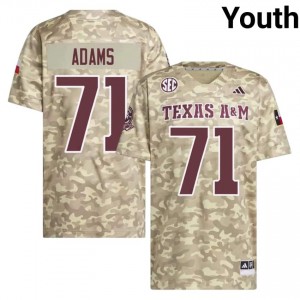 Genuine Tyree Adams Texas A&M Aggies #71 Beige Youth NCAA SEC High-Performance Football Jersey 57308632