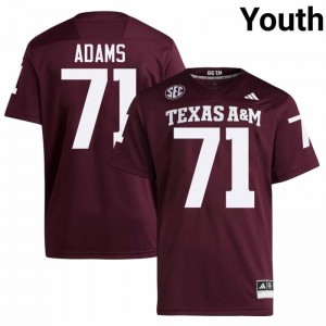 Aggies Maroon #71 Tyree Adams Youth Authentic SEC NCAA Pro-Stitched Football Jersey 27855759