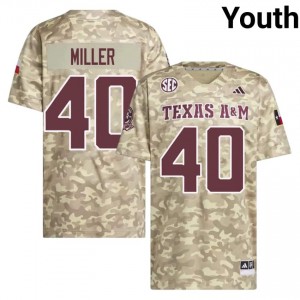 TAMU SEC #40 Von Miller Youth NCAA Football Beige Game Day Sewn Jersey 87066383